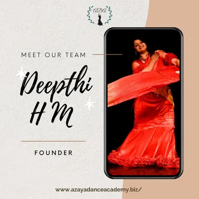 This is me, Deepthi! Dancing is my shortcut to happiness, and I've been lucky enough to share that joy through Azaya Dance Academy for over 6 years. Being a teacher and an artist is the best of both worlds.