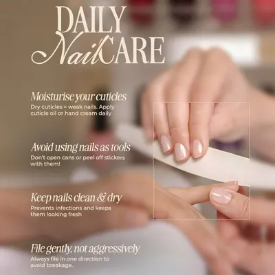 We believe that professional nail care is a science. This guide covers the daily habits essential for healthy nails, from cuticle moisturizing to gentle filing, which are core principles in our curriculum.