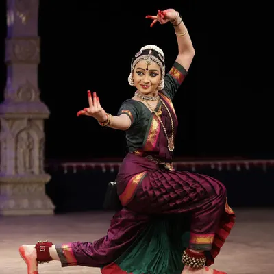 A powerful stance from my production "Shivaantarangam," an offering to Lord Shiva. This pose captures the divine energy and cosmic presence of the deity, a theme I explore through intricate choreography taught by my Guru.