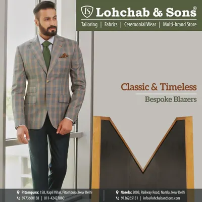 A classic and timeless bespoke blazer is a must-have in any gentleman's wardrobe. This checked blazer pairs effortlessly with solid trousers for a look that is both professional and stylish.