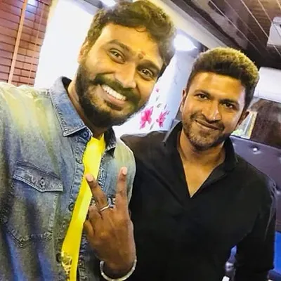 A cherished memory with the late Appu sir, Puneeth Rajkumar. He is deeply missed. It was an honor to have worked with him.