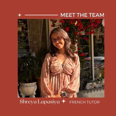 Meet our wonderful French tutor, Shreya. She is DELF B2 certified and has a passion for sharing French culture with students of all ages, from young children to adults.