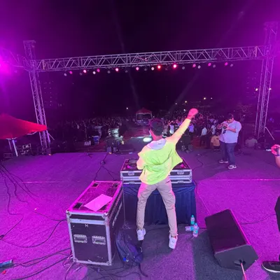 Jumping with the crowd is part of the show. A view from the stage at Manipal University, Bangalore, where the energy was absolutely electric.