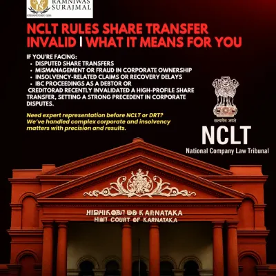A recent NCLT ruling invalidated a high-profile share transfer, setting a new precedent for corporate disputes. If you are facing disputed transfers, mismanagement, or recovery delays under IBC, we provide expert representation before the NCLT and DRT to protect your interests.