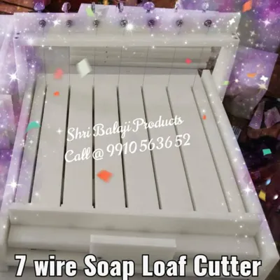 This 7-wire soap loaf cutter is a game-changer for production. It allows you to cut an entire loaf of soap into seven uniform bars in one simple motion.