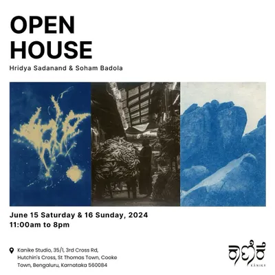 An invitation to an Open House at our studio, showcasing work by artists exploring alternative photographic processes. We love opening our doors and sharing the art created here.