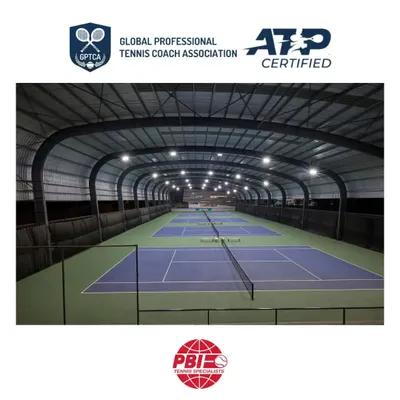Our professional, ATP-certified covered courts, ready for action. We are proud to be a host for events like the Global Professional Tennis Coach Association (GPTCA) certification.