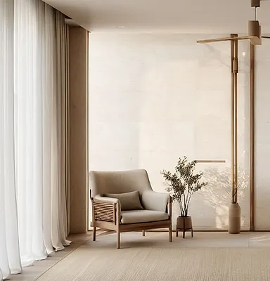 I designed this concept as a serene reading retreat, focusing on stillness, soft light, and tactile comfort. Though it didn’t make it to the final cut for that project, it remains one of my quiet favorites.