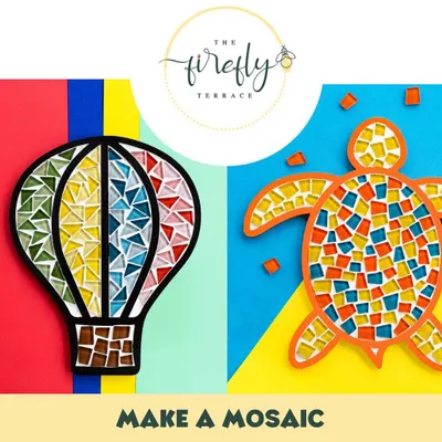 Ready to get started with mosaics? My kits come in so many fun designs, like this colorful hot air balloon and friendly sea turtle. Everything you need is in the box, making it the perfect entry into the world of mosaic art.
