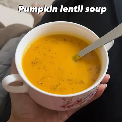 A warm and comforting bowl of pumpkin lentil soup. This soup is rich in fiber, vitamins, and plant-based protein, making it a perfect light meal for a rainy Bangalore evening.
