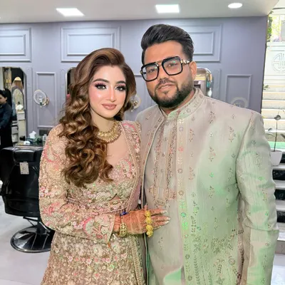 A radiant duo. It's always special to see the happy couple together after we've worked our magic.