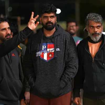 Collaborating with director Jithu Madhavan and DOP Sameer Thahir on the set of 'Aavesham'. Teamwork is key to creating seamless action that integrates perfectly with the film's narrative and visual style.