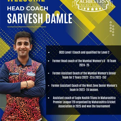 We are proud to welcome our Head Coach, Sarvesh Damle. A BCCI Level 1 coach with extensive experience coaching Mumbai state teams, he is an incredible asset to our academy.