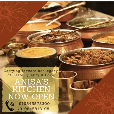 Carrying forward a legacy of taste, quality, and love since 1984. This image shows a spread of our traditional dishes served in classic copper and brassware.
