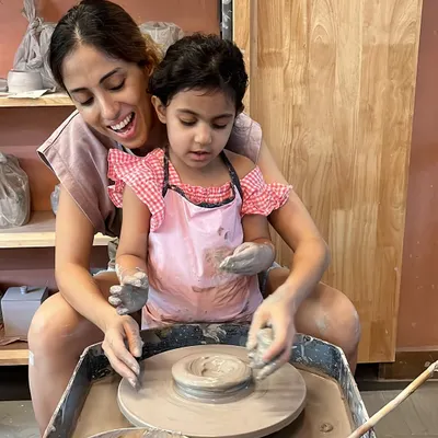 This is what pure joy looks like. A mother and her young daughter sharing a special moment at the potter's wheel during our Mother's Day workshop. These are the memories that last a lifetime.