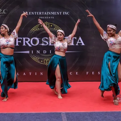 A powerful final pose from our Afro Sekita festival performance, showcasing our team's stage presence and dynamic energy.