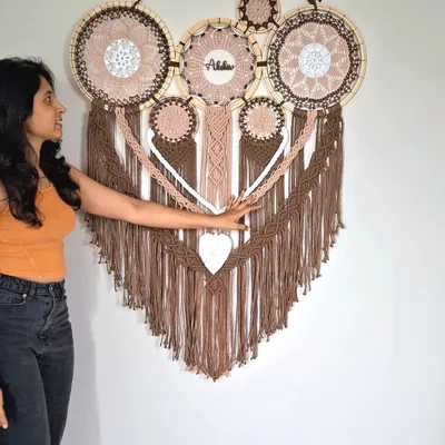 One knot at a time, we bring decor dreams to life. This stunning custom macrame wall hanging in neutral shades was a joy to create, turning our client's unique vision into a handmade reality.