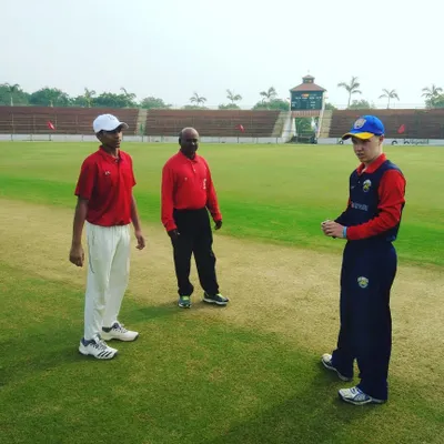 A proud moment for our academy as our U-19 captain represents us at the toss against an international team. This is the kind of high-stakes experience we provide.