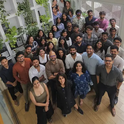A high-angle view of our team, the heart of Architecture Dialogue. This photo captures the energy and collaborative spirit that we bring to our studio and every project we work on.
