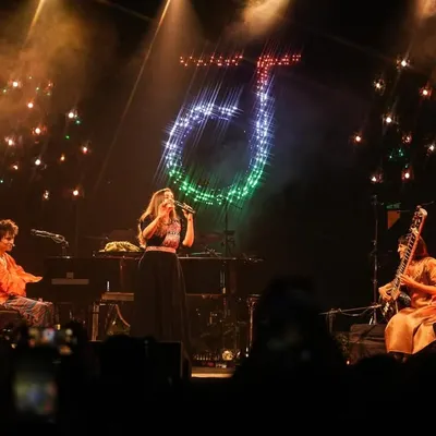 A magical moment of collaboration. Jacob Collier is joined on stage by Anoushka Shankar and Varijashree Venugopal during his India tour, creating a one-of-a-kind musical experience.