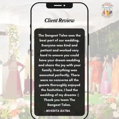 "The Sangeet Tales was the best part of our wedding." Reviews like this mean the world to us and motivate our entire team to keep creating dream weddings.