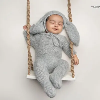 Another angle of our little bunny, showing a sweet sleepy smile. We always take a variety of shots during our posed sessions, giving you a full gallery of precious expressions and tiny details to choose from.