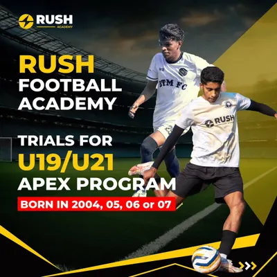Your opportunity to join our U19/U21 Apex Program. We are scouting for talented players born between 2004 and 2007 who are ready for elite-level training.