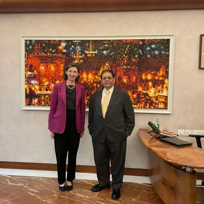 Our Managing Partner, Cyril Shroff, with the British High Commissioner to India, Lindy C., during her visit to our Mumbai office to discuss UK-India financial services collaboration.