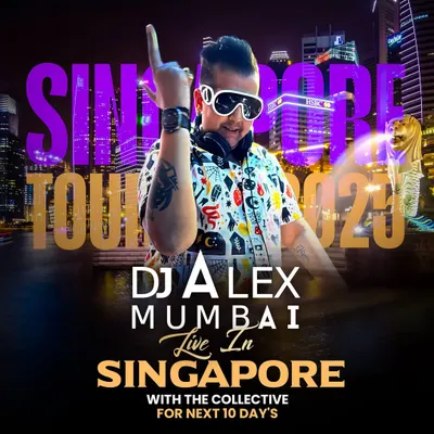 The official tour poster for my Singapore tour. This graphic captures the excitement and scale of my international gigs, featuring me against the iconic Singapore skyline.