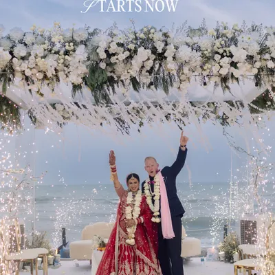 "Forever starts now." A promise made against the ocean, with fireworks celebrating the moment. This is the magic of a destination wedding in Hua Hin, Thailand, where every detail feels like a scene from a movie.
