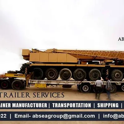 My expertise in ODC logistics is a core part of my service. I use specialized low-bed trailers and a highly trained crew to transport heavy machinery, such as this mobile crane, ensuring safe and compliant movement for even the most challenging consignments.