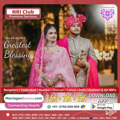 Finding a partner who understands your life abroad is the greatest blessing. This image, representing my NRI Club, shows a couple united by shared values, ready to build a life together.