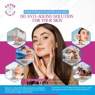 This image showcases the variety of anti-aging solutions available at my clinic. Whether you are looking for Botox, dermal fillers, skin boosters, or laser rejuvenation, I can create a plan to help you fall in love with your skin all over again.
