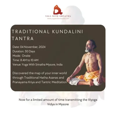 Embark on a sacred journey with Traditional Kundalini Tantra. This 30-day course is an opportunity to discover the map of your inner world through asana, pranayama, and tantric meditation.