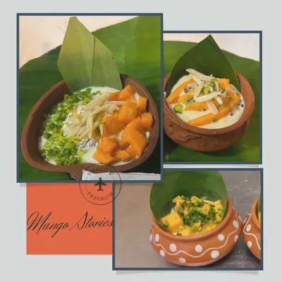 A celebration of the king of fruits. My Mango Lacha Rabdi is a seasonal specialty, featuring creamy thickened milk with layers of fresh mango, served chilled in rustic clay pots.