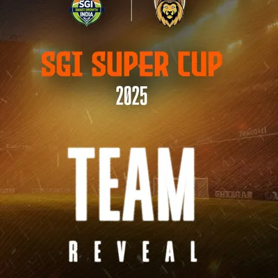 The official team reveal graphic for the SGI Super Cup 2025. We create a professional build-up to generate excitement among players and supporters.