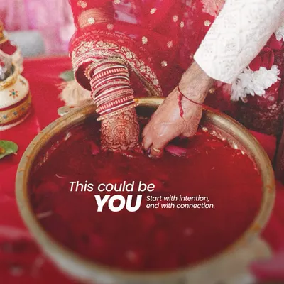 This could be you. A traditional ceremony, two hands finding each other, a connection that begins with intention. This is the beautiful outcome of a journey started with clarity.