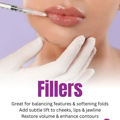 Dermal fillers are a powerful tool for non-surgical facial enhancement. I use them to restore lost volume, soften facial folds, and add subtle lift to areas like the cheeks, lips, and jawline, helping you achieve a refreshed look without surgery.
