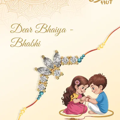 For Bhaiya-Bhabhi, a Rakhi that celebrates their bond. Our pure silver collection is designed to make the whole family feel special during the festival.