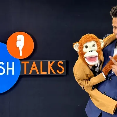 Proudly posing with Rancho at the Josh Talks studio. Being invited to share my journey on such a respected platform was a huge honor and a chance to inspire others with our story.