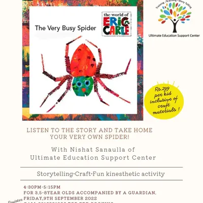 In this workshop based on "The Very Busy Spider," children listen to the story and then create their own spider craft. This activity strengthens fine motor skills and reinforces the story's themes.