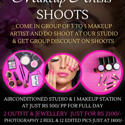 My special offer for makeup artists. Come in a group and get discounts on studio and rental packages for your portfolio shoots.