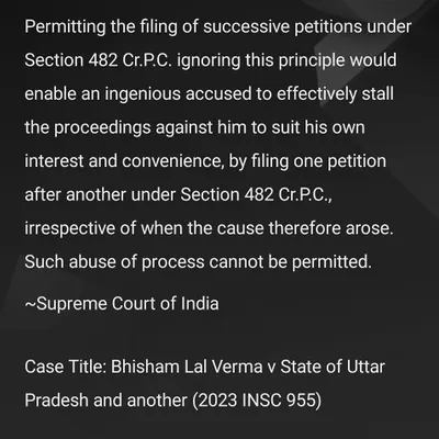 A key part of my defense strategy is preventing the abuse of legal processes. I leverage Section 482 of the Code of Criminal Procedure (Cr.P.C.) to challenge and quash proceedings that are initiated to harass the accused, as affirmed by the Supreme Court in this ruling. This proactive approach can be crucial in dismissing frivolous FIRs.