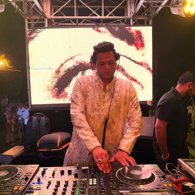 Dressed for the occasion and ready to get the party started at a beautiful wedding event. I adapt my style and music to fit any wedding theme, from traditional sangeets to modern cocktail parties.