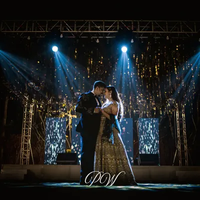 Bold beats, bright lights, and a whole lot of shimmer. This Sangeet night was electric, with a custom stage, dynamic lighting, and a dance floor that was packed all night.