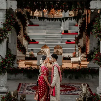The breathtaking amphitheater at Amitarasa, set for a royal wedding. We capture the scale and grandeur of your venue to set the scene for your cinematic wedding film.