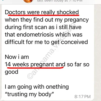 A beautiful story of trusting her body. This mother conceived despite having endometriosis, a condition that can make getting pregnant difficult. Now at 14 weeks, her journey is a testament to hope.