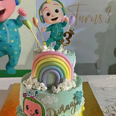 This Cocomelon cake is a work of art! I collaborate with talented bakers to create custom cakes that perfectly match your party's theme and serve as a stunning centerpiece.