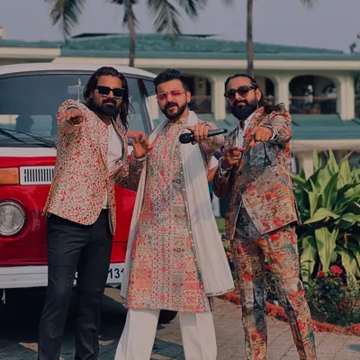 This is not your regular baraat. When the anchor and I team up, we turn the procession into a full-blown party on the move.