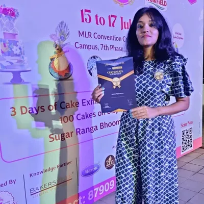 I am so happy and blessed to receive this recognition. Being named one of Bangalore's top bakers is a huge honor and motivates me to do even better.